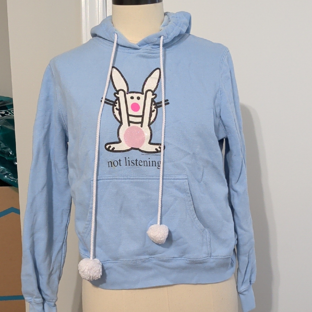 Vintage Happy Bunny Blue Women's Hoodie